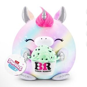 SNACKLES 8 inch Snackle (Baskin Robinns) Marty the Unicorn,lnPlush Toy by ZURU